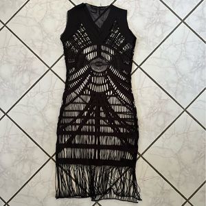 Designer mesh black dress